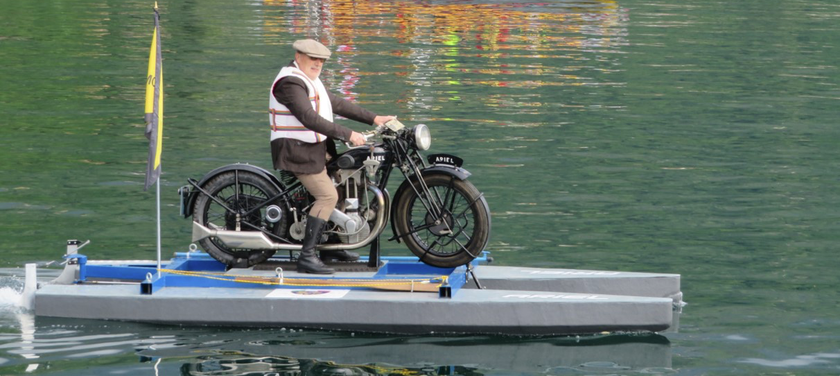 Vintage Motorbike Cross-Channel Stunt