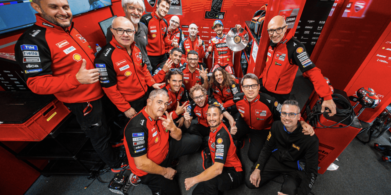 Ducati Lenovo Team on the Australian Grand Prix Podium